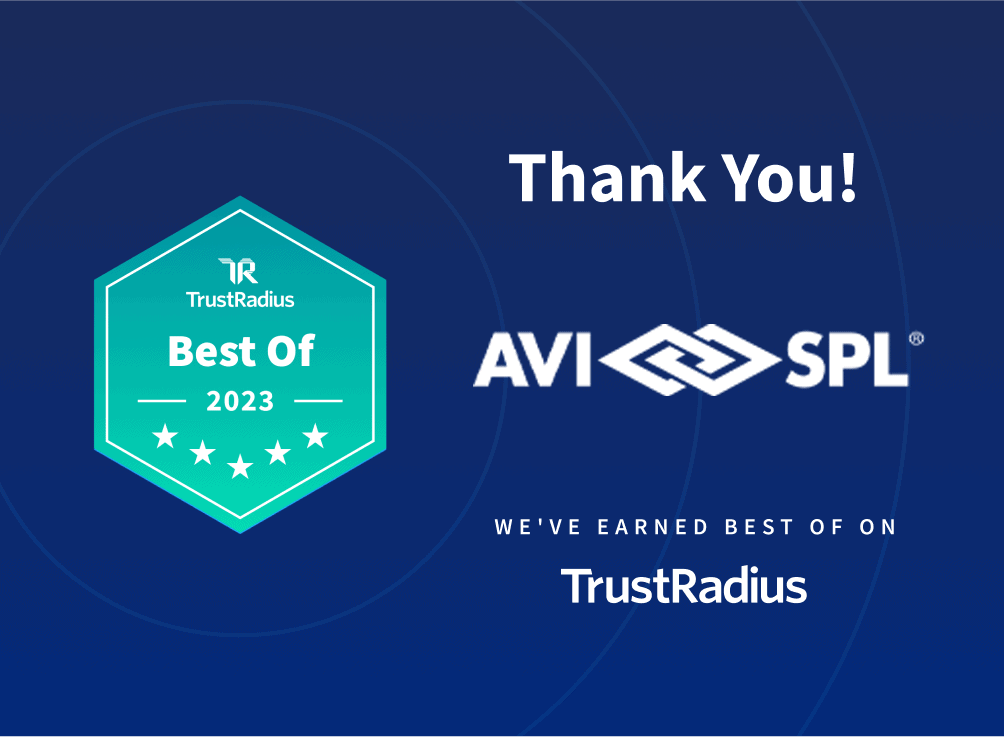 Sure, heres a concise version of your text under 125 characters:
Keep the blue background with TrustRadius Best Of 2023 badge on left. On right: Thank You! above AVI and SPL logos. WEVE EARNED BEST OF ON TrustRadius..
